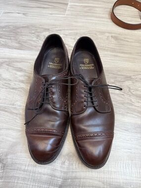 Allen Edmonds Dark Brown Cap-Toe Derby Oxfords